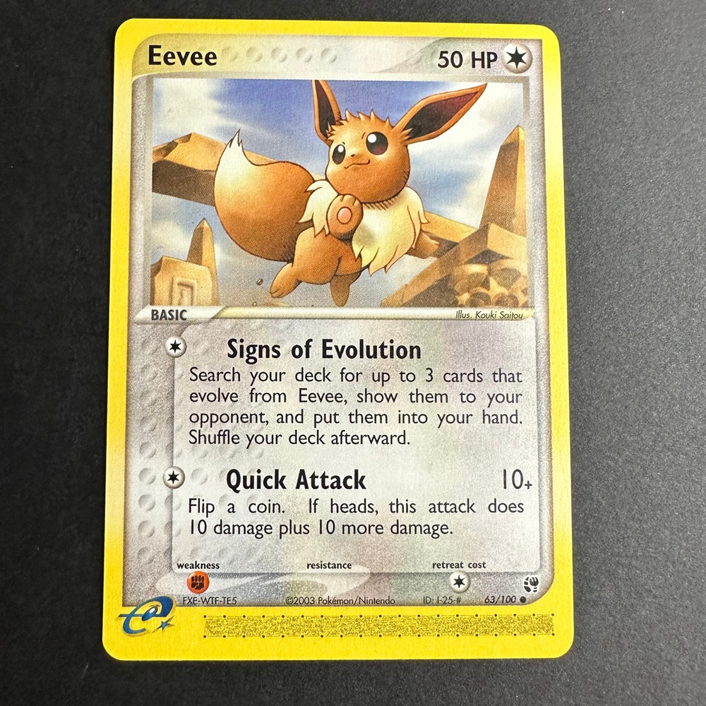Pokemon TCG Eevee EX Sandstorm 63/100 Common Normal Near Mint